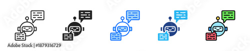 Auto Chat Icon Set Multiple Style Collection