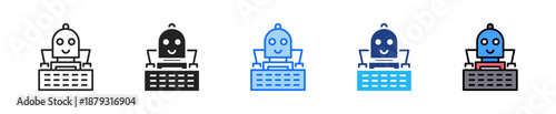 Data Entry Bot Icon Set Multiple Style Collection