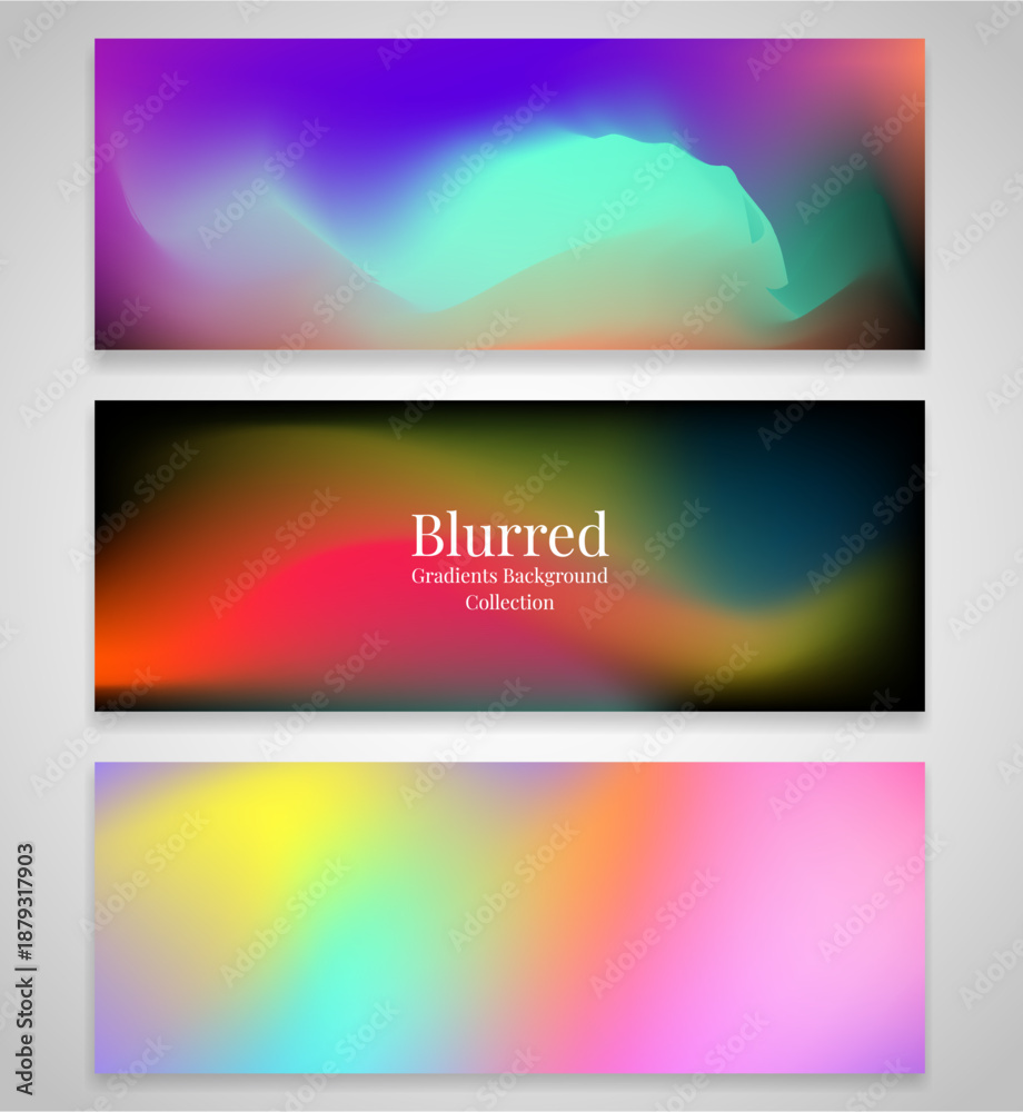 Fototapeta premium Abstract Blurred Gradient Background Set for Modern Design