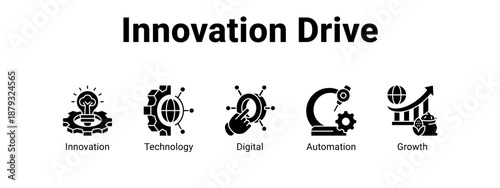Innovation Drive web banner icon vector illustration concept ,  with icon of Innovation, Technology, Digital.