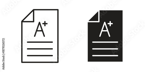 Grades icons for design. Easily editable stroke. Modern flat design.