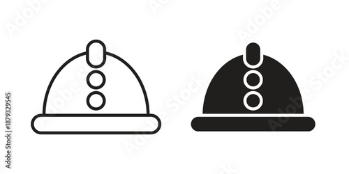 Mining Helmet icons for design. Easily editable stroke. Modern flat design.