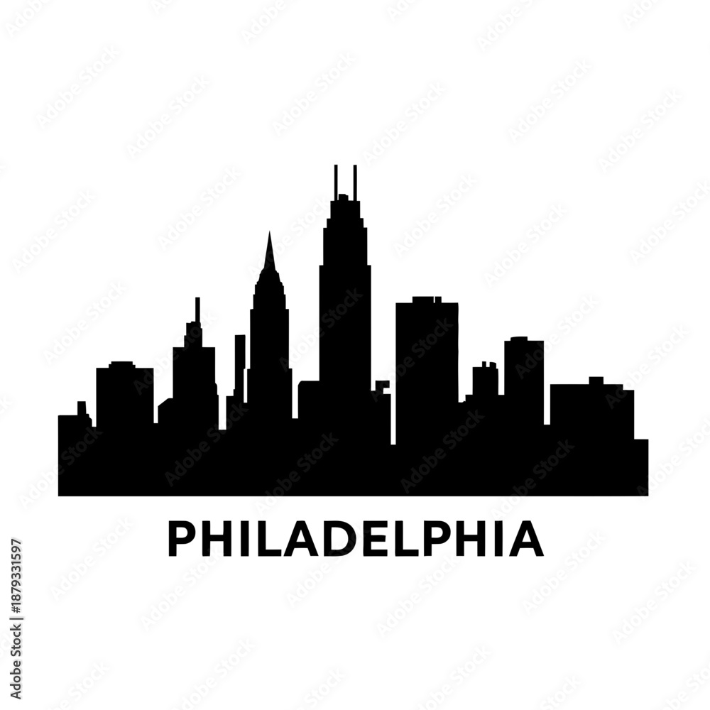 Fototapeta premium Philadelphia Cityscape Silhouette Vector Illustration.