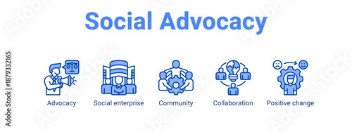 Social Advocacy web banner icon vector illustration concept for  with icon of Advocacy, Social enterprise, Community.