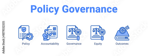 Policy Governance web banner icon vector illustration concept for  with icon of Policy, Accountability.
