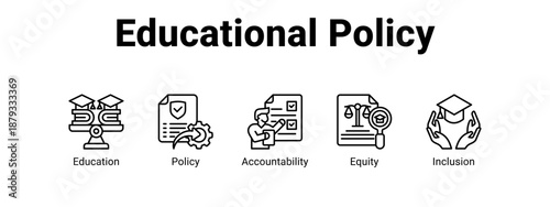 Educational Policy web banner icon vector illustration concept for  with icon of Education, Policy.