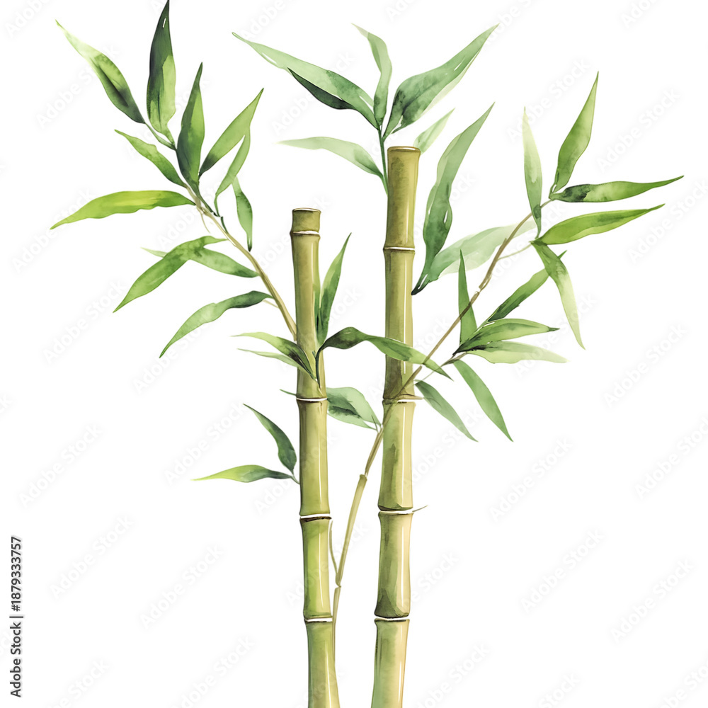 Fototapeta premium bamboo in watercolor style isolated on white and transparent background