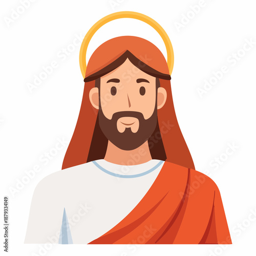 Jesus Christ with halo religious figure Christian icon Easter.