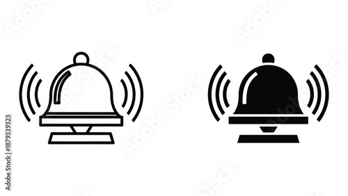 Notification bell icon set