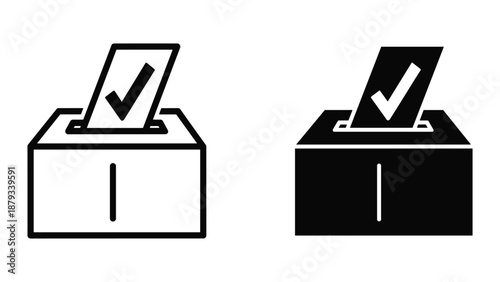Ballot box with check mark