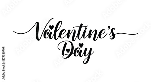 Elegant calligraphy design displaying the words valentine s day with a heart creating a lovely silhouette