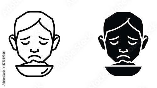 Man eating unhappy with food