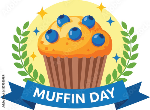 Blueberry Muffin Day Celebration Graphic
