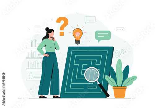 Problem-solving and idea generation concept with business strategy