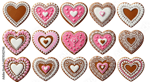 Sweet Heart Cookies For Valentine's Day Celebration, Love Gift, Bakery Promotion, Romantic Event Decor