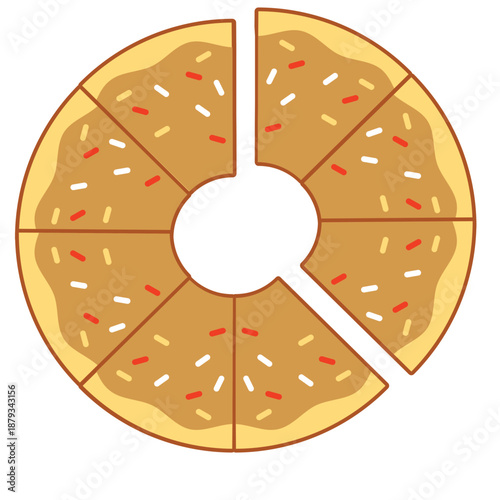 Donut one-half fraction great for teaching 1/2, classroom materials, and imaginative children’s math digital content.