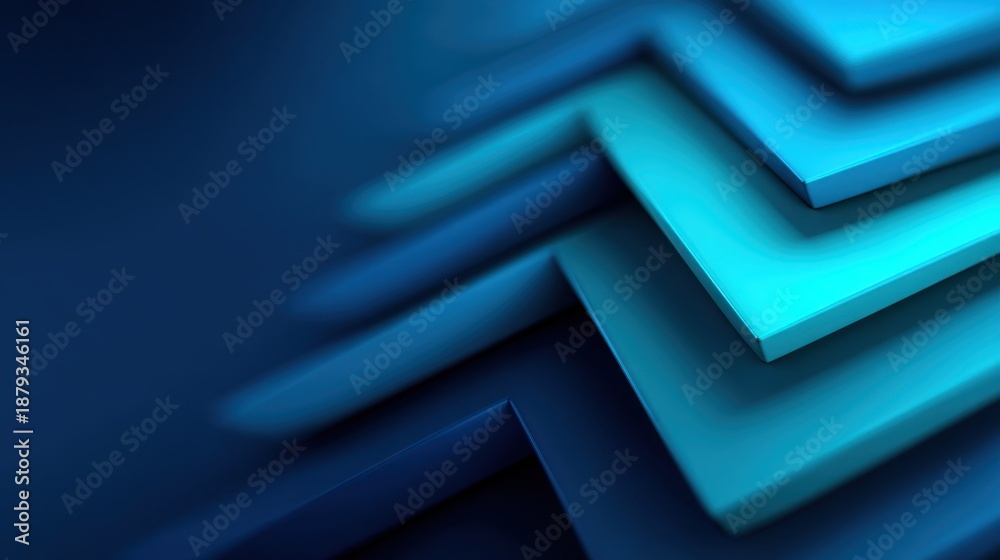 Fototapeta premium Abstract Blue Background with Layered Geometric Shapes in Various Shades, Ideal for Technology, Presentation, or Modern Design Concepts