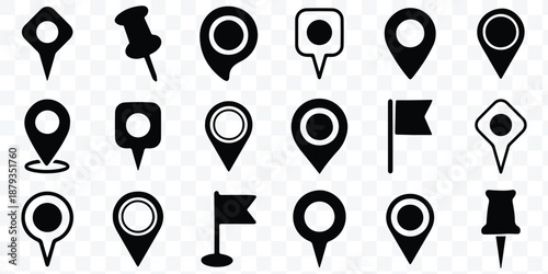 Map pointers, pin, marker, navigation, GPS, position, pointer. Location Pin Icon Vector Flat and Clean Look Isolated on transparent background.
