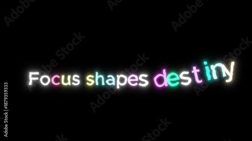 Futuristic neon lights dancing in dark space