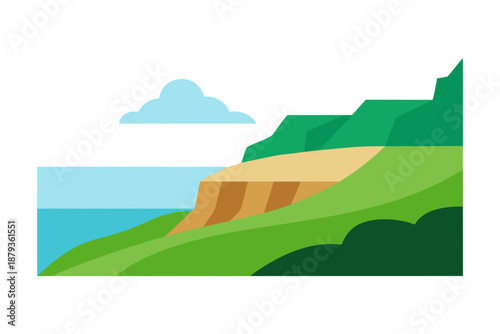 Australian Coastal Headland Vector Landscape