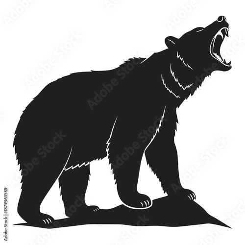 Roaring bear silhouette