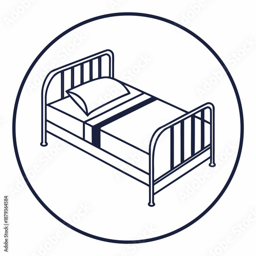 Minimalist bed illustration