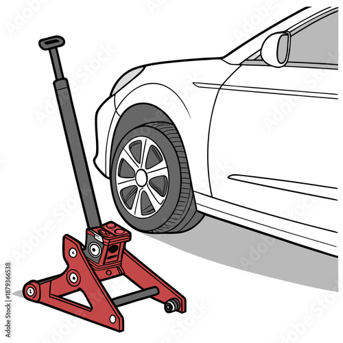 Car jack lifting vehicle