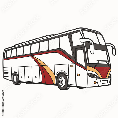 Modern tourist bus illustration