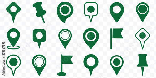 Map pointers, pin, marker, navigation, GPS, position, pointer. Location Pin Icon Vector Flat and Clean Look Isolated on transparent background.
