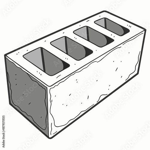 Concrete block with multiple holes
