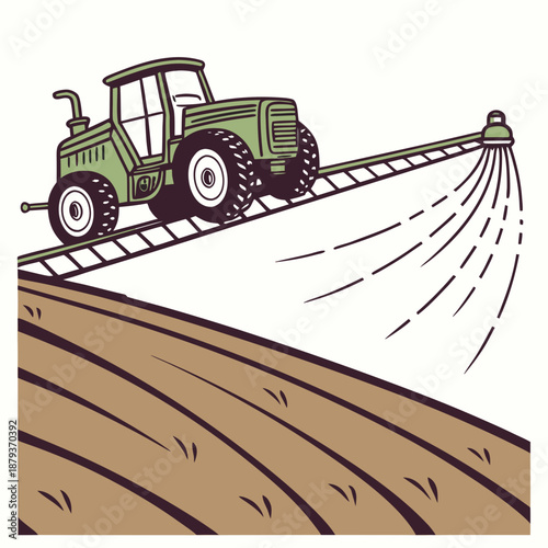 Agricultural tractor spraying