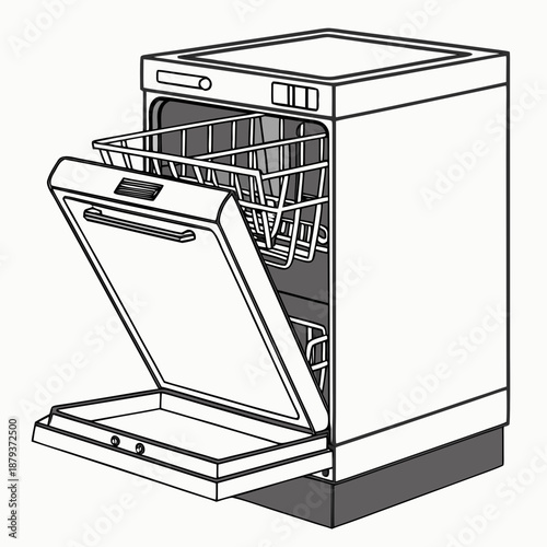 Open dishwasher