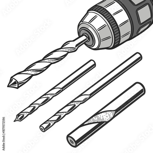 Electric drill with drill bits