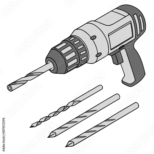 Electric drill with drill bits
