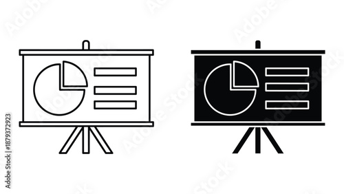 Presentation board with pie chart and data