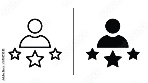 User rating icon set with different styles