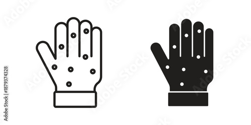 Rash hand icons for web design set in black stroke and solid style. EPS10