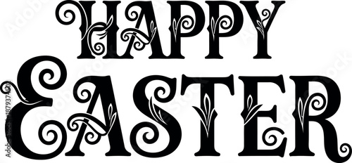 Happy easter sunday greeting with decorative typography