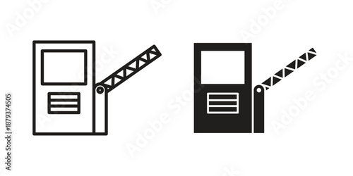 Road toll icons for web design set in black stroke and solid style. EPS10