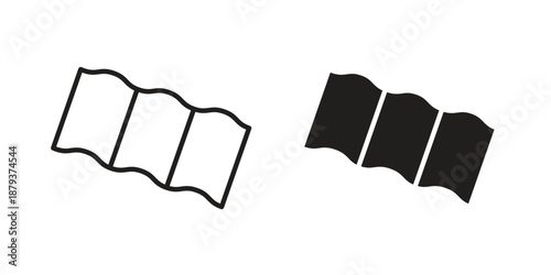 Roof tile icons for web design set in black stroke and solid style. EPS10