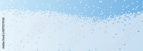 Digital Big Wave Abstract Vector Background - blue