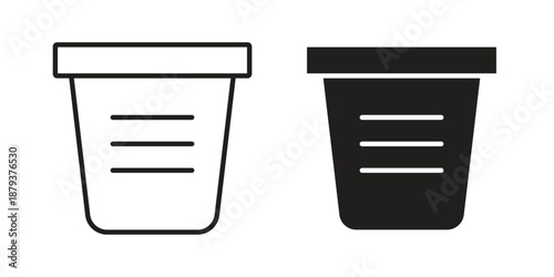 Urine test icons for web design set in black stroke and solid style. EPS10