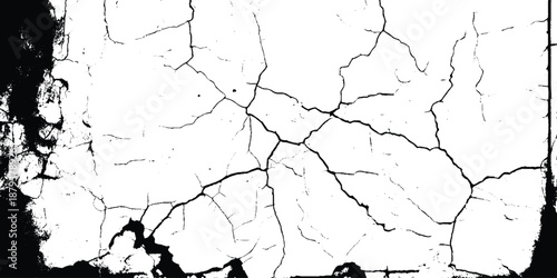 Cracked texture with black and white colors. 