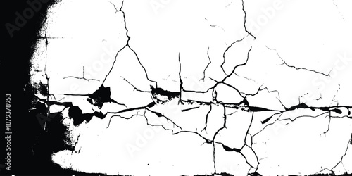 Black and white grunge urban texture vector with copy space. Abstract illustration surface dust and rough dirty wall background with empty template. Distress or dirt and damage effect concept - vector