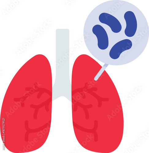 human lungs with trachea and magnified view of alveoli sacs