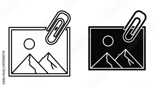 Image attachment icons with paperclip