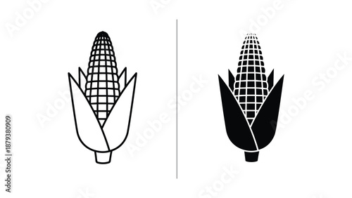 Corn illustration with different shading styles