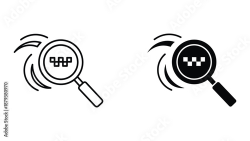 Magnifying glass icon with hash symbol inside