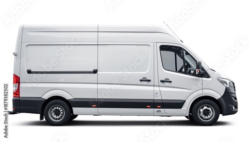 Plakat White Mercedes Sprinter Van Side View.
