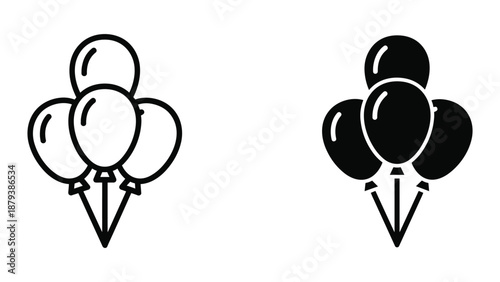 Balloons illustration set for party decoration